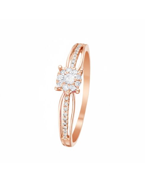 Bague La Promise Diamants or rose
