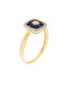 Volga saffier diamanten geelgouden ring