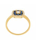 Volga saffier diamanten geelgouden ring