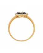 Volga saffier diamanten geelgouden ring