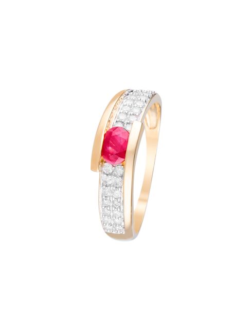 Bague Jaipur Diamants & Rubis or jaune