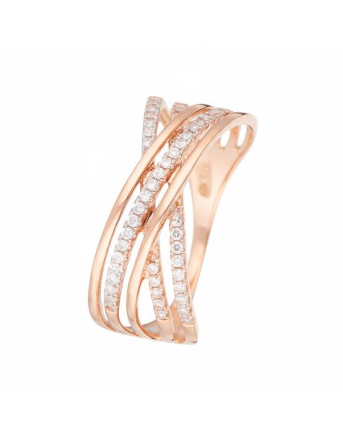 Bague Lampang Diamants or rose