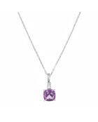 Tonga Diamonds & Amethyst witgouden hanger