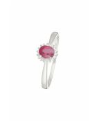 Bague Capiz Diamants Rubis or blanc