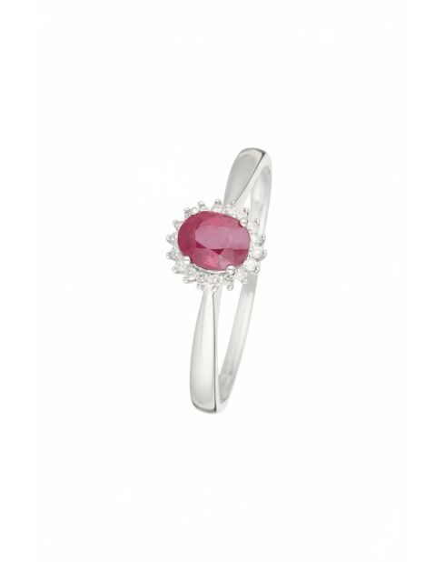 Bague Capiz Diamants Rubis or blanc
