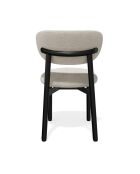 2 Chaises LUMI tissu bouclette crème pieds noirs – 49x57.5x77cm