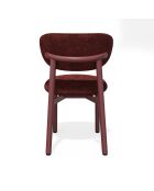 2 Chaises LUMI velours texturé bordeaux pieds bordeaux – 49x57.5x77cm