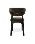 2 Chaises LUMI velours chenillé brun expresso pieds noirs – 49x57.5x77cm