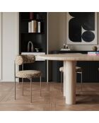 2 Chaises ADELE tissu tramé à motifs brun pieds chrome – 52x45.5x76.5 cm