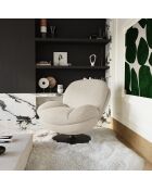 Fauteuil pivotant Replay en bouclette crème 85x84x85cm