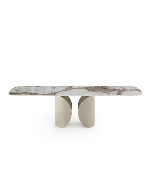 Table extensible FLORA Pandora pied doré – 160-240x90x76 cm