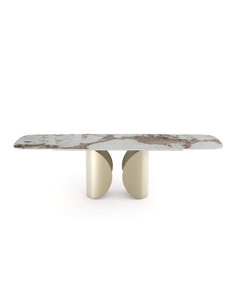 Table extensible FLORA Pandora pied doré – 160-240x90x76 cm