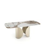 Table extensible FLORA Pandora pied doré – 160-240x90x76 cm