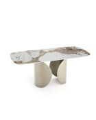 Table extensible FLORA Pandora pied doré – 160-240x90x76 cm