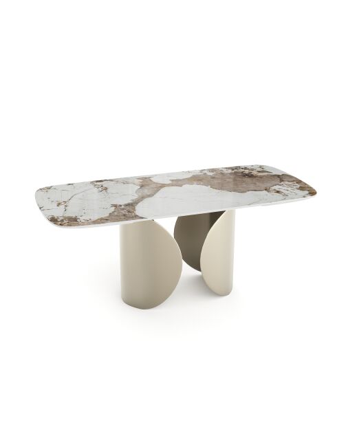 Table extensible FLORA Pandora pied doré – 160-240x90x76 cm