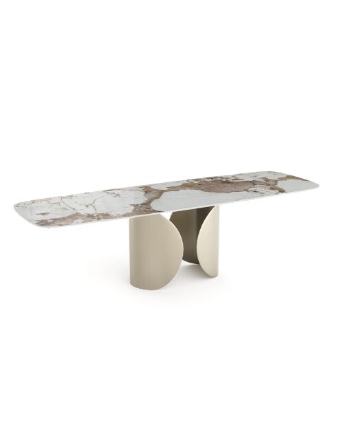 Table extensible FLORA Pandora pied doré – 160-240x90x76 cm