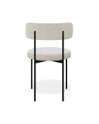 2 Chaises ADELE tissu bouclette crème pieds noir – 52x45.5x76.5 cm