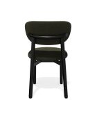 2 Chaises LUMI tissu bouclette kaki pieds noirs – 49x57.5x77cm