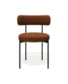 2 Chaises ADELE tissu bouclette terracotta pieds noir – 52x45.5x76.5 cm