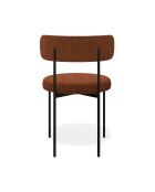 2 Chaises ADELE tissu bouclette terracotta pieds noir – 52x45.5x76.5 cm