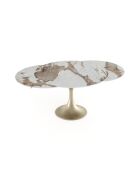 Table extensible JACINTHE Pandora pied doré – 120-180x120x76 cm