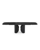 Table extensible FLORA effet marbre noir pied noir – 160-240x90x76 cm