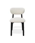 2 Chaises LUMI velours chenillé crème pieds noirs – 49x57.5x77cm