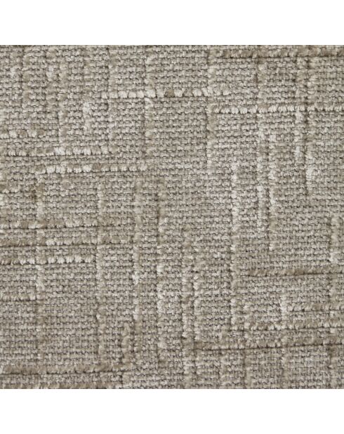 Fauteuil pivotant pied chrome REV velours tramé taupe – 76x85x91cm