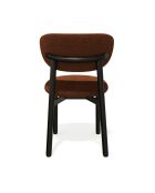 2 Chaises LUMI tissu bouclette terracotta pieds noirs – 49x57.5x77cm