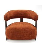 Fauteuil RUBI velours tramé terracotta – 80x80x73cm