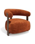 Fauteuil RUBI velours tramé terracotta – 80x80x73cm