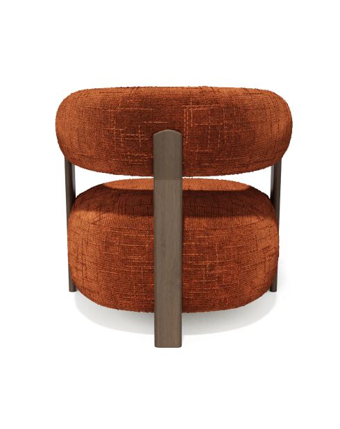 Fauteuil RUBI velours tramé terracotta – 80x80x73cm