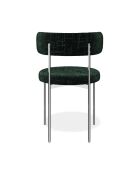2 Chaises ADELE velours tramé vert émeraude pieds chrome – 52x45.5x76.5 cm
