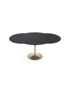 Table extensible JACINTHE Carrara noir pied doré – 120-180x120x76 cm