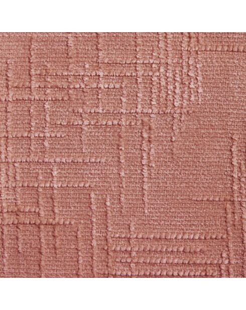 2 Chaises ADELE velours tramé rose vintage pieds chrome – 52x45.5x76.5 cm