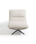 Fauteuil pivotant pied noir NAPA tissu tramé toucher doux crème – 81x95x90cm