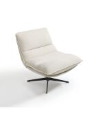 Fauteuil pivotant pied noir NAPA tissu tramé toucher doux crème – 81x95x90cm