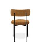 2 Chaises ADELE tissu bouclette moutarde pieds noir – 52x45.5x76.5 cm