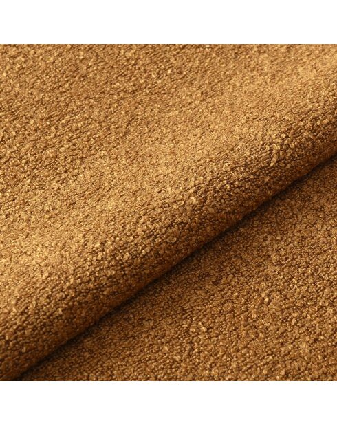 2 Chaises ADELE tissu bouclette moutarde pieds chrome – 52x45.5x76.5 cm