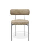 2 Chaises ADELE velours tramé taupe pieds chrome – 52x45.5x76.5 cm