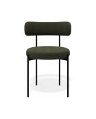 2 Chaises ADELE tissu bouclette kaki pieds noir – 52x45.5x76.5 cm