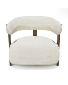 Fauteuil RUBI velours tramé crème – 80 x 80 x 73 cm