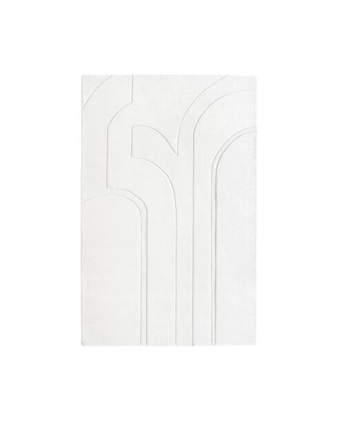 Tapis rectangulaire Jara en laine blanc cassé- 200x300cm