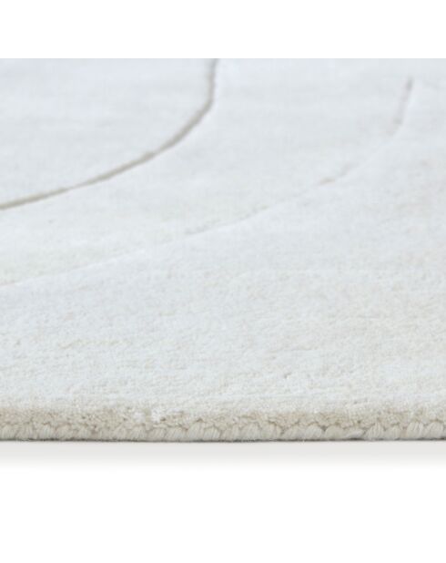 Tapis rectangulaire Jara en laine blanc cassé- 200x300cm