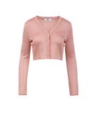 Cardigan à boutons Elwen rayures rose saumon et rose poudre