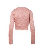 Cardigan à boutons Elwen rayures rose saumon et rose poudre