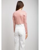 Cardigan à boutons Elwen rayures rose saumon et rose poudre