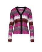 Cardigan à boutons Faëlis nuances de rouge multiples