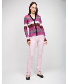 Cardigan à boutons Faëlis nuances de rouge multiples