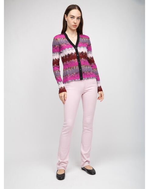 Cardigan à boutons Faëlis nuances de rouge multiples